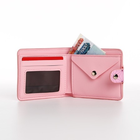 Wallet on the button, pink color-4