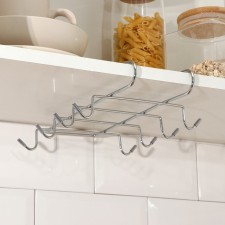 Holder for mugs suspended with 8 objects of the share, 27.5 × 20 × 7.5 cm, for the thickness of the shelves 3.5 cm, color chromium