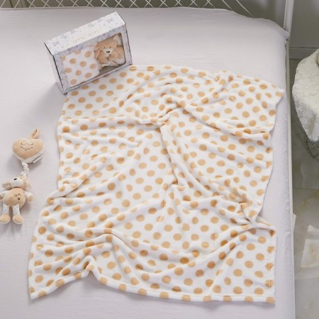Baby plaid with a toy, size 90x120 cm, beige color-2