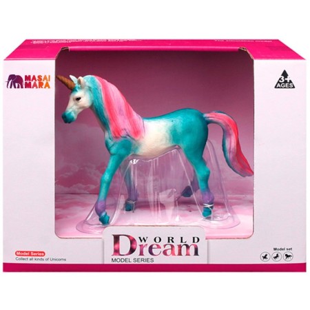 Figure "World of Fantasy: azure unicorn with a colored mane"-3