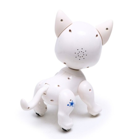 Robot dog "Peter" IQ Bot, on the control panel, interactive: sound, light, on batteries, white-3