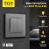 Tot Matte Glass switch, 10 a, 2 cl., With backlight, hidden, glass, silver