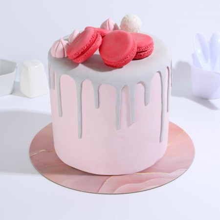 Stead under the cake reinforced, confectionery packaging, "marble", 26 cm, 2.5 mm-1