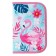 Penal 3 sections, tab inside, 140 x 210 x 40 mm, fabric, calligrata top block "flamingos"