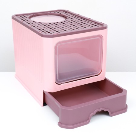 Closed toilet 50 x 40 x 40 cm with a retractable pallet, burgundy-6