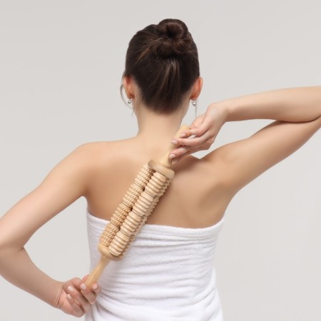 Massage for the back of "corn", d = 6.5 × 42 cm, wooden-4