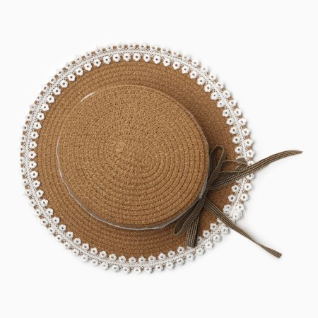 Hat for the girl "Lady" Minaku, rr 52, central brown-1
