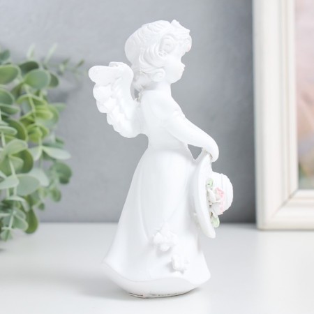 Souvenir Polystone "Baby Angel with a hat" Snow-white "mix 9.5x6x14.7 cm-2