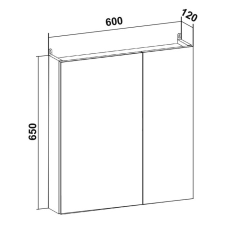 Bathroom mirror "Lada 60" white, 12 x 60 x 65 cm-3