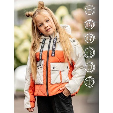 Jacket for girls, height 146 cm, orange color