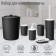 Set for the bathroom "Light", 6 items (soap dish, dispenser, 2 glasses, brush, bucket), black color