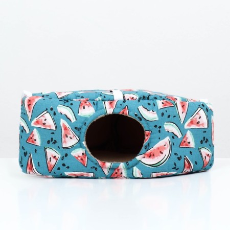 House "Corner" for rodents 19*28.5*12 cm, calico fleec, foam rubber, watermelon-3