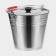 A bucket with a lid, 8 l, d = 28 cm, from stainless steel Aisi 201