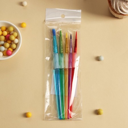 A set of confectionery brushes for decorating the Dilan "Rainbow", 19 × 6 cm, 5 pcs-2