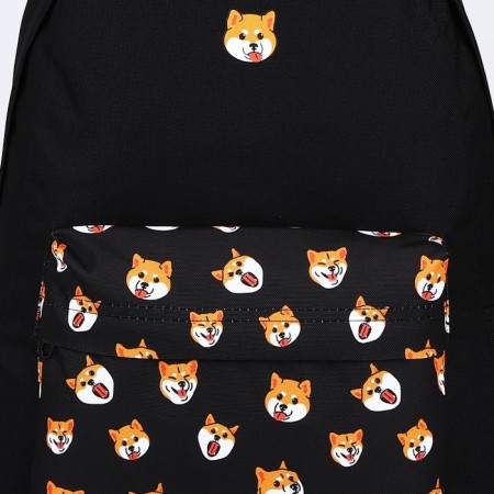 Backpack Siberian Siba-Inu, with pocket, black color-3