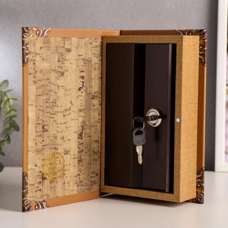 Safe wood book leather "Secrets and Secrets" 21x13x5 cm-1