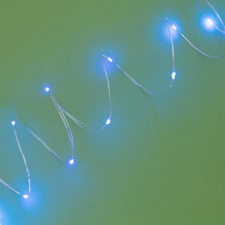 Garland "thread" 10 m dew, silver thread, 100 led, blue glow, 2 modes, solar battery-7