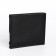 Male purse without fastening, department for maps, for bills, black color
