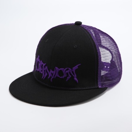 Men's cap with a straight visor Demon, black color, mesh, rr 56-1