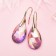 Earrings with “Illusion” rhinestones exclusive drop, rainbow color in gold