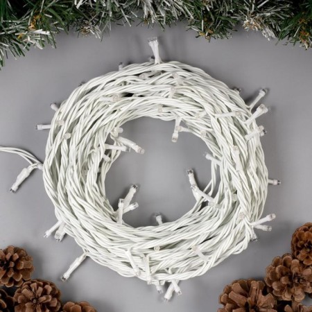 Garland "thread" 10 m, IP44, UMS, white thread, 100 LED, white glow, 220 V-1