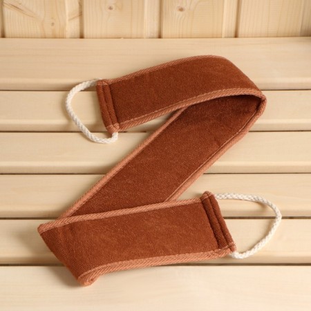 Warp from nettle (rami), tape with cotton segments with rope handles, 66*8.5 cm.-1