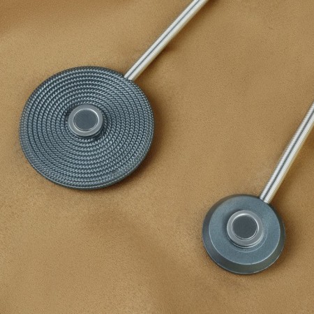 Picking for curtains “Knitted Circle”, on the spring, D = 6/3.5 cm, 23.5 cm, dark gray color-2
