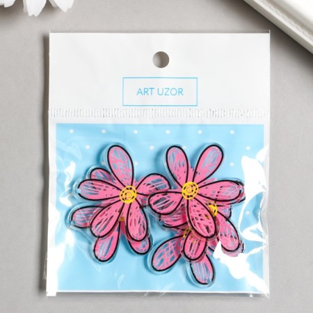 Decor for the work of acrylic "Children's drawing. Transparent flower" 3.5x3.5 cm-2