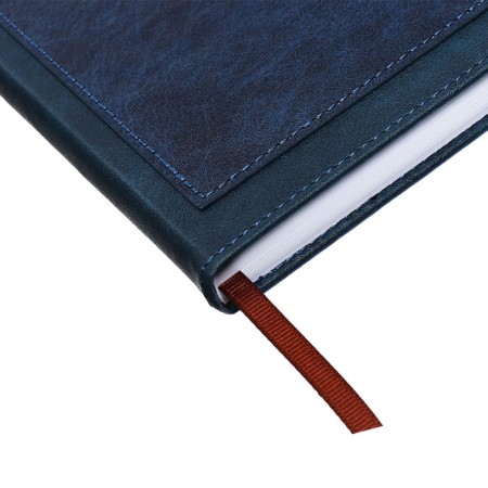 The diary is notathered, A5, 140l, cage, region, on the button, blue-1