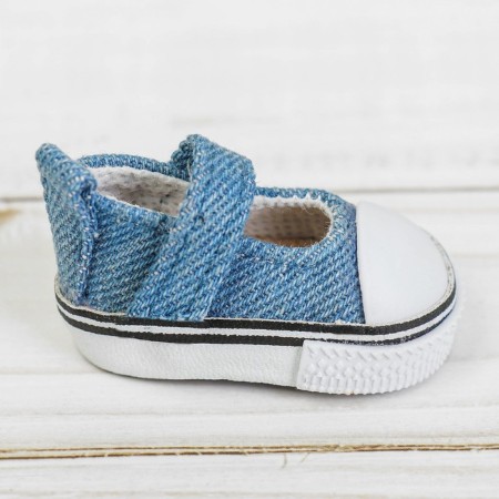 Semicircks for dolls, sole length 5 cm, jeans color-1