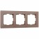 Frame W0031142, 3 Favorit sockets, latte, glass