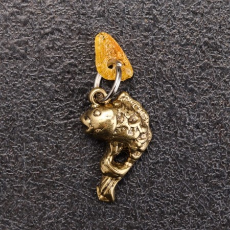 Front-Talisman "Fish", natural amber