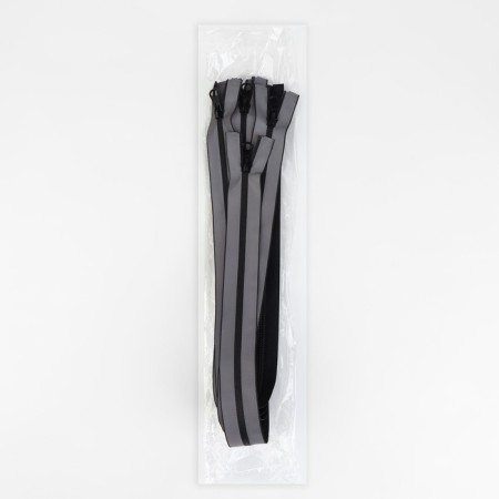 Lightning “Spiral”, No. 7, detachable, waterproof, reflective, automatic lock, 60 cm, gray color gray-2