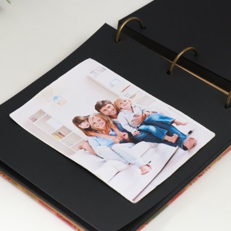 Photo album on rings 30 sheets "Bush roses" Black sheets 18x18 cm-7