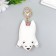 A keychain to the leatherette crumb with a carbine "White Bear - Jump" 10x7 cm