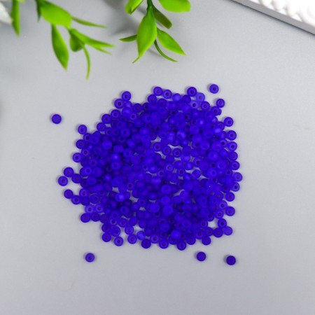 Glass beads 8/0 "matte translucent. Sapphire" 10 g-1
