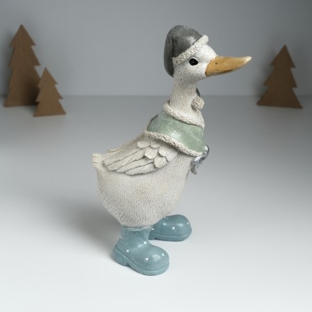 Polystone souvenir "Goose in a long cap and cape" 9x13x28 cm-2