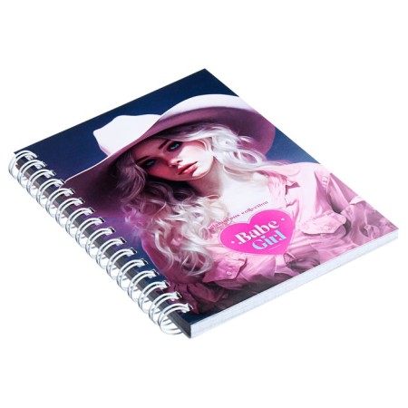 Note book A6, 80 sheets in a cage on the crest Pink Girls, cover Cover Cardboard, Mix-1