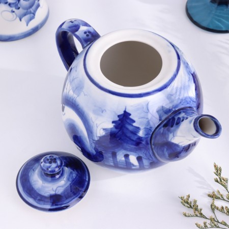 Teapot "Shar", plot, gzhel-3