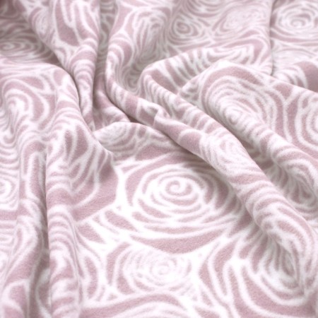 Blanket, size 100 × 118 cm, rose print, dusty rose-1
