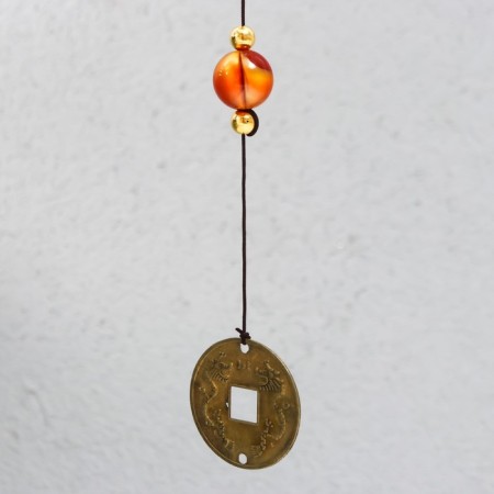 Wind Music Metal "Elephant on Coins" 5 bells 41x6 cm-3