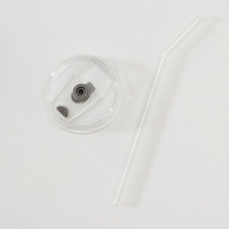 Glass can with a lid and pipe "Fresh", 500 ml, 10.5 × 7 × 12.6 cm, color mix-4