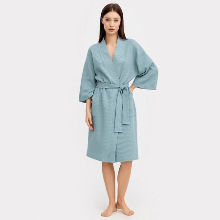 Women's bathrobe, blue color, size 48 (l)-1