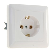 Розетка SE "Хит", 16 А, 250 В, встраиваемая, с з/к, IP20, белая, RS16-134-B