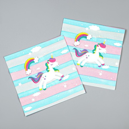 Paper Napkin "Rainbow Unicorn", in a set of 20 pcs.