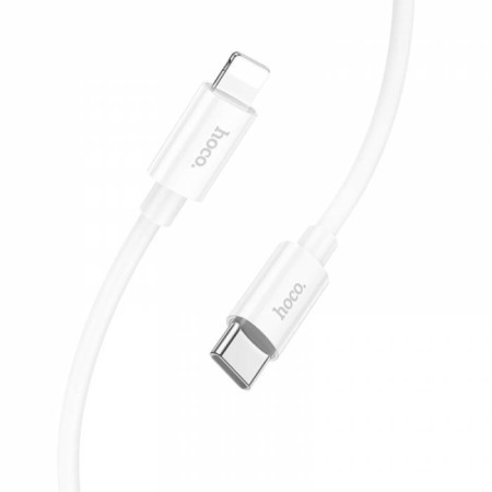 Hoco X87, Type -C cable - Lightning, 3 A, 1 m, silicone braid, white