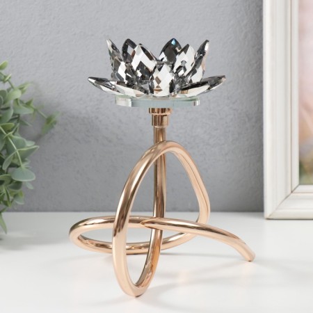 Climber Metal, acrylic on 1 candle "Black lotus. Curl" d = 4 cm gold 19x19 cm-4