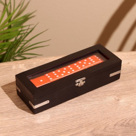 Hand game "Domino" in a casket 20x7x4 cm, a tree shisham-1