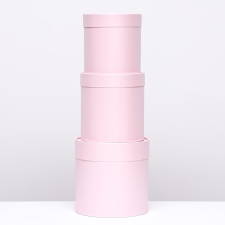 A set of boxes 3 in 1 without a window, pink peach 21 x 21 - 16 x 16 cm-2