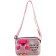 Children's bag with a zipper, 6x11x13 cm, adjustable belt, pink mix